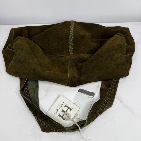 BRAND NEW HAUTE HIPPIE OLIVE GREEN LEATHER SUEDE HOBO BAG - Picture 9 of 9